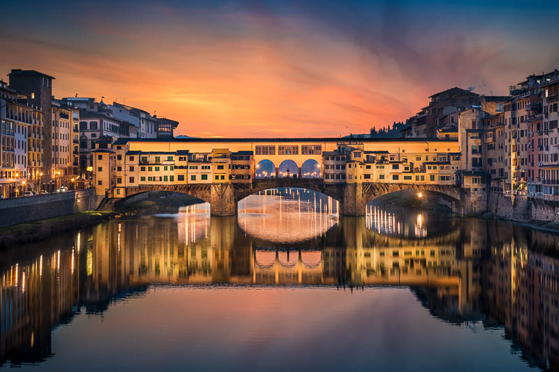 Photo of the Ponte Vecchio in Florence, Italy after editing