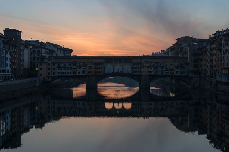 Photo of the Ponte Vecchio in Florence, Italy before editing