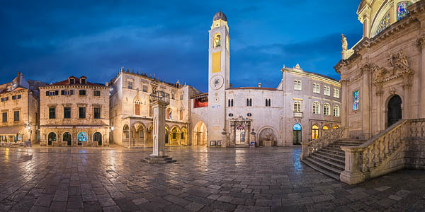 Night panorama of the old town of Dubrovnik, Croatia by Michael Abid