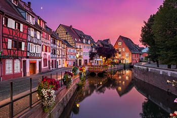 Sonnenuntergang in der Altstadt von Colmar