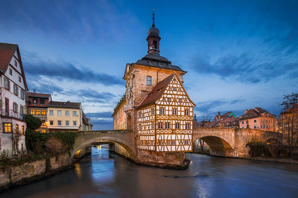 Town Hall of Bamberg at night, Germany by Michael Abid