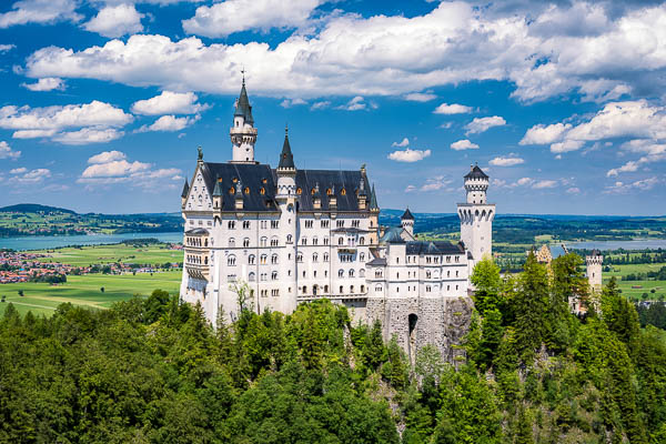 The famous Neuschwanstein Castle on a sunny day, Germany by Michael Abid