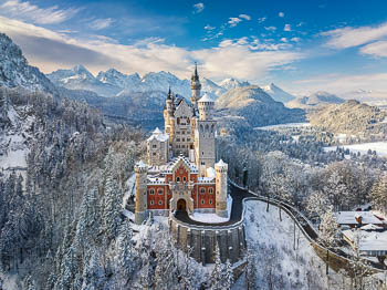Schloss Neuschwanstein an einem Wintertag