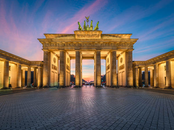 Sunset at the Brandenburg gate in Berlin, Germany by Michael Abid