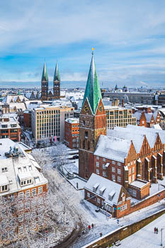 Altstadt von Bremen an einem Wintertag