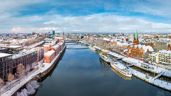 Schlachte in Bremen an einem Wintertag