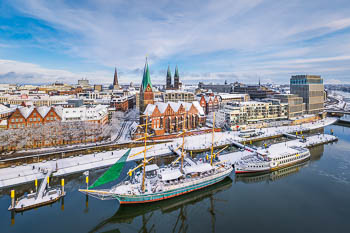 Schlachte in Bremen an einem Wintertag