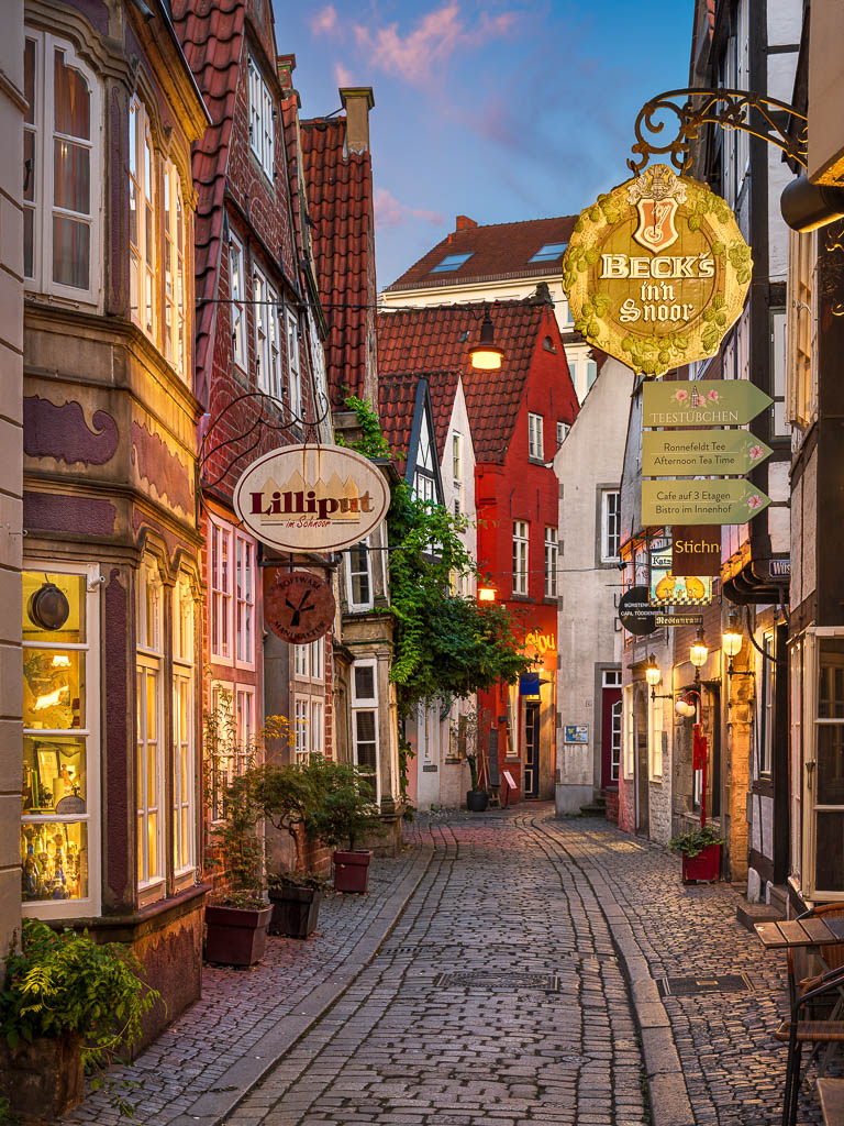 Schnoor in Bremen bei Nacht
