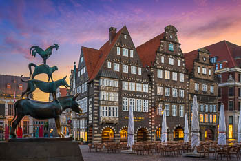 Die Bremer Stadtmusikanten in der Altstadt von Bremen