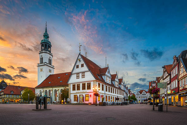 Market square of Celle, Germany during sunset by Michael Abid