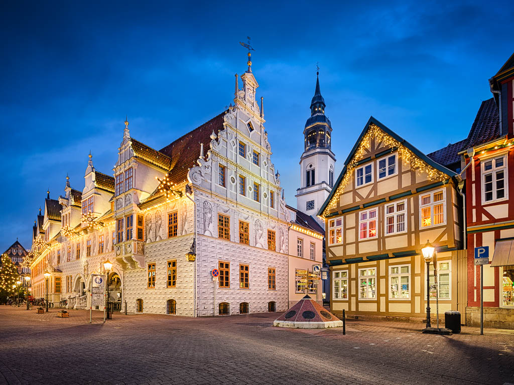 Old town of Celle at night