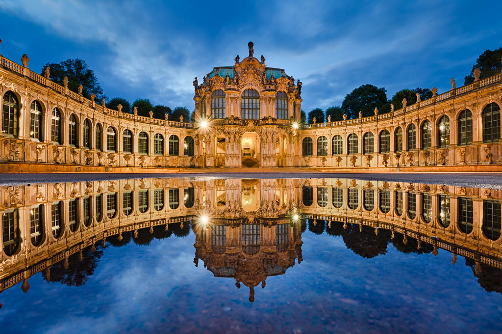 Zwinger in Dresden at night