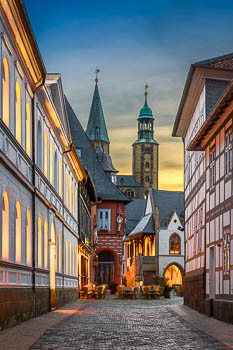 Altstadt von Goslar bei Nacht