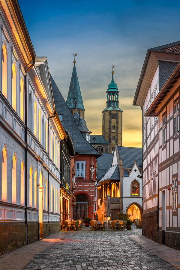 Old town of Goslar at night