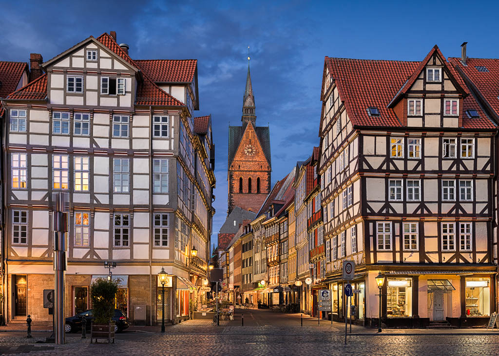 Wandbild | Altstadt von Nacht bei Hannover