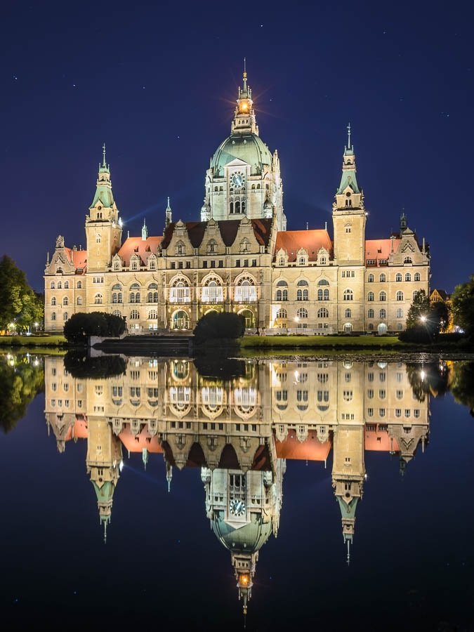 Hannover | von Wandbild Nacht Rathaus bei