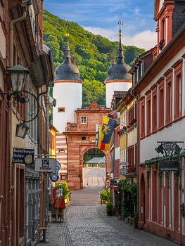 Old town and bridge gate in Heidelberg