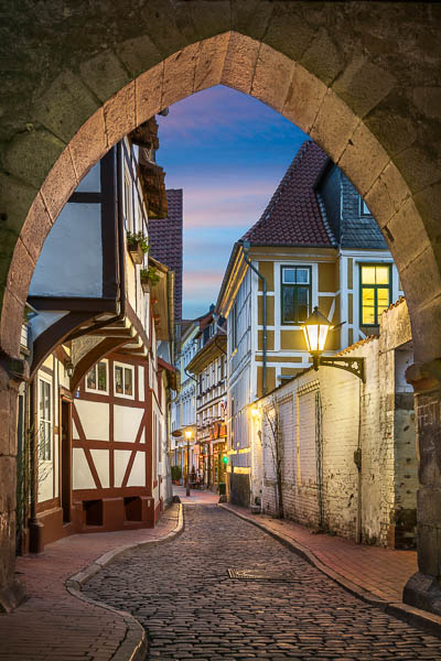 Old town of Hildesheim, Germany at night by Michael Abid