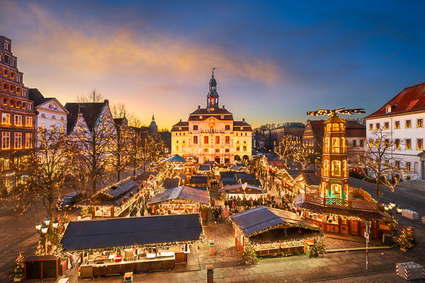 Christmas market in front of the historic Town Hall in Lüneburg, Germany by Michael Abid