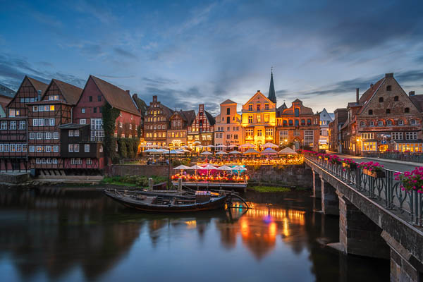 Stintmarkt in Lüneburg, Germany at night by Michael Abid