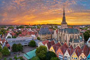 Aerial view of Osnabrück old town
