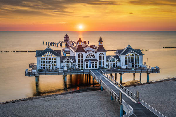 Sunrise at the beautiful Sellin Pier on the Rügen Island, Germany by Michael Abid