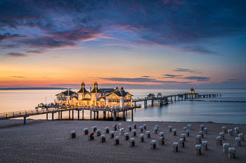 Seebrücke Sellin bei Sonnenuntergang