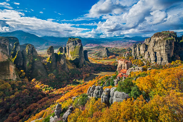Monasteries in the Meteora sandstone rock formations, Kalambaka, Greece by Michael Abid