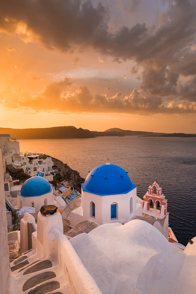 Sunrise on Santorini in Greece