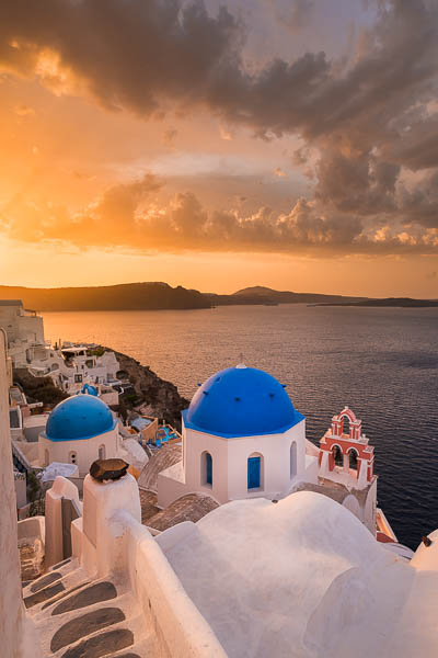 Colorful sunrise in Oia on the Santorini island, Greece by Michael Abid