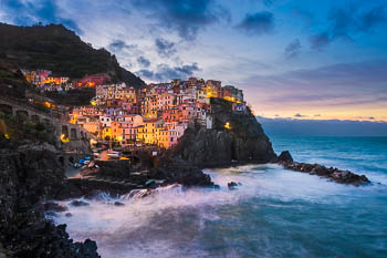 Manarola in Cinque Terre at night