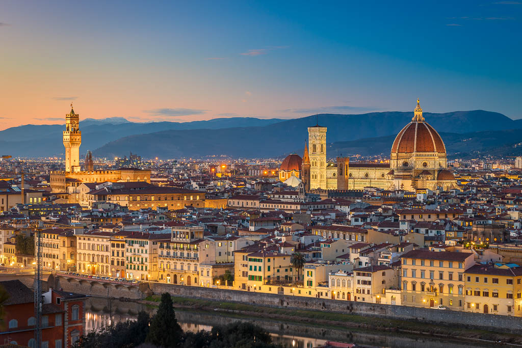 Sunset skyline of Florence