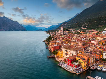 Malcesine on Lake Garda during sunset