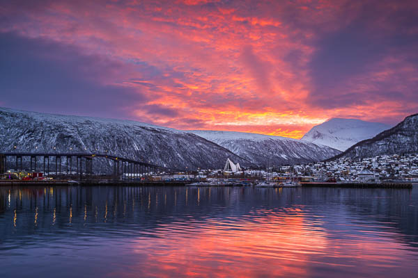 Colorful winter sunrise in Tromsø, Norway by Michael Abid