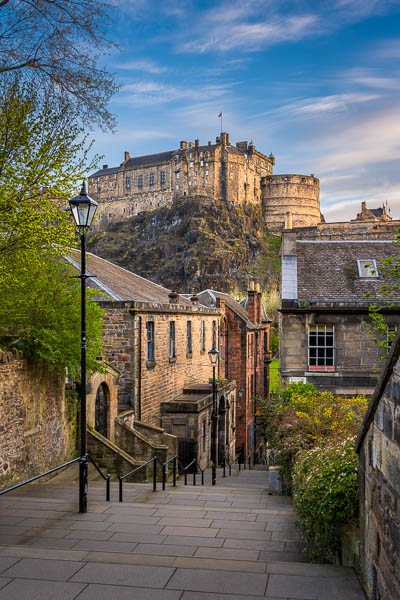 Schloss von Edinburgh vom berühmten Vennel Blickwinkel, Schottland von Michael Abid