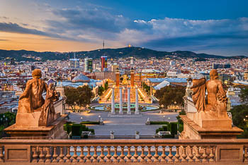 Barcelona zum Sonnenuntergang
