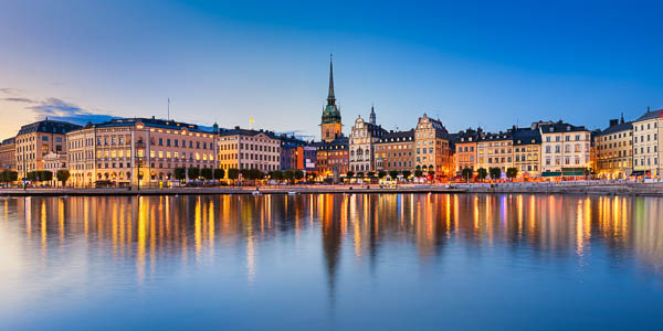 Gamla Stan old town at night in Stockholm, Sweden by Michael Abid