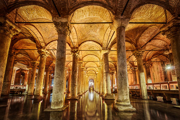 Basilica Cistern underground water storage in Istanbul, Turkey by Michael Abid