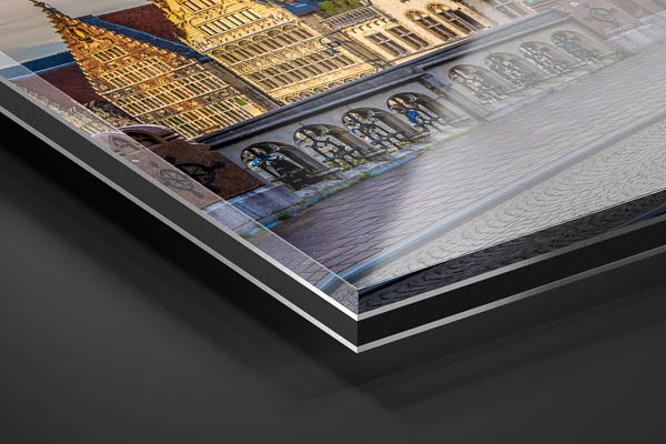 Acrylic Glass - Panorama of the old town of Ghent