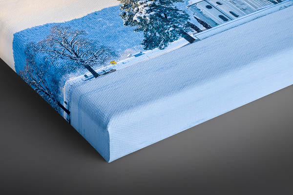 Canvas | St. Coloman church and Alps in Bavaria during winter