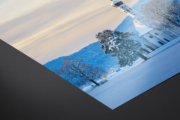 Fine Art Print | St. Coloman church and Alps in Bavaria during winter