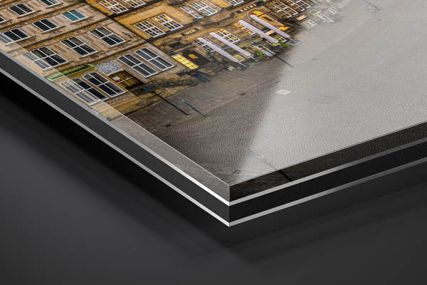 Acrylic Glass - Market square of Bremen at sunset