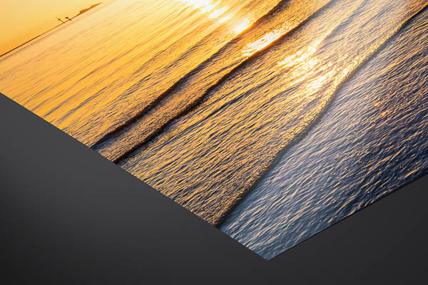Kunstdruck / Poster | Sonnenuntergang an der Küste in Bremerhaven