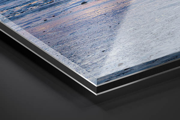 Acrylglas | Weserufer bei Nacht in Bremerhaven