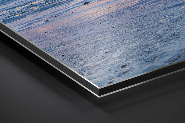 Alu-Dibond | Weserufer bei Nacht in Bremerhaven