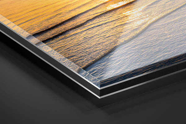 Acrylic Glass | Sunset at the Weser in Bremerhaven