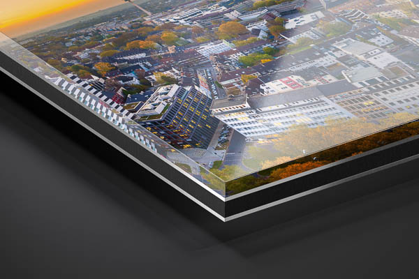 Acrylic Glass - Sunset skyline of Essen