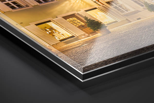 Acrylic Glass | Sunset at the Munsterplatz in Freiburg