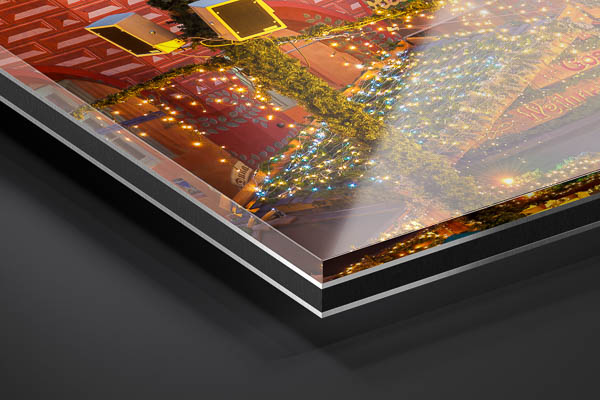 Acrylic Glass | Historic buildings with Christmas lights in Goslar