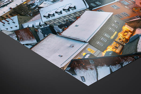 Kunstdruck / Poster | Winternacht Panorama von Goslar
